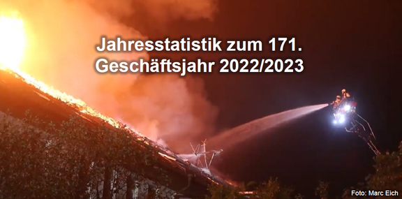 Feuerwehr Jahresstatistik zum 171. Geschäftsjahr 2022/2023